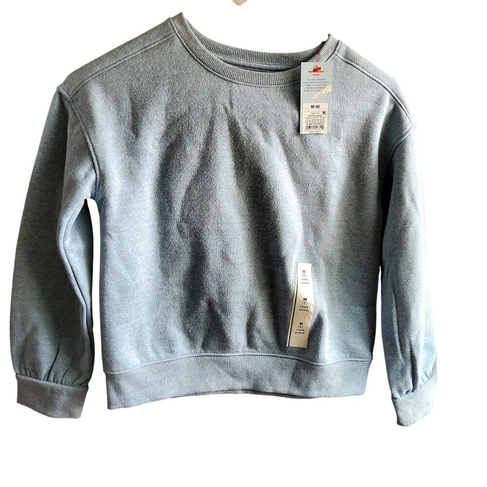 Cat & Jack Blue Crewneck Sweatshirt M (8) Cotton & Recycled Polyester